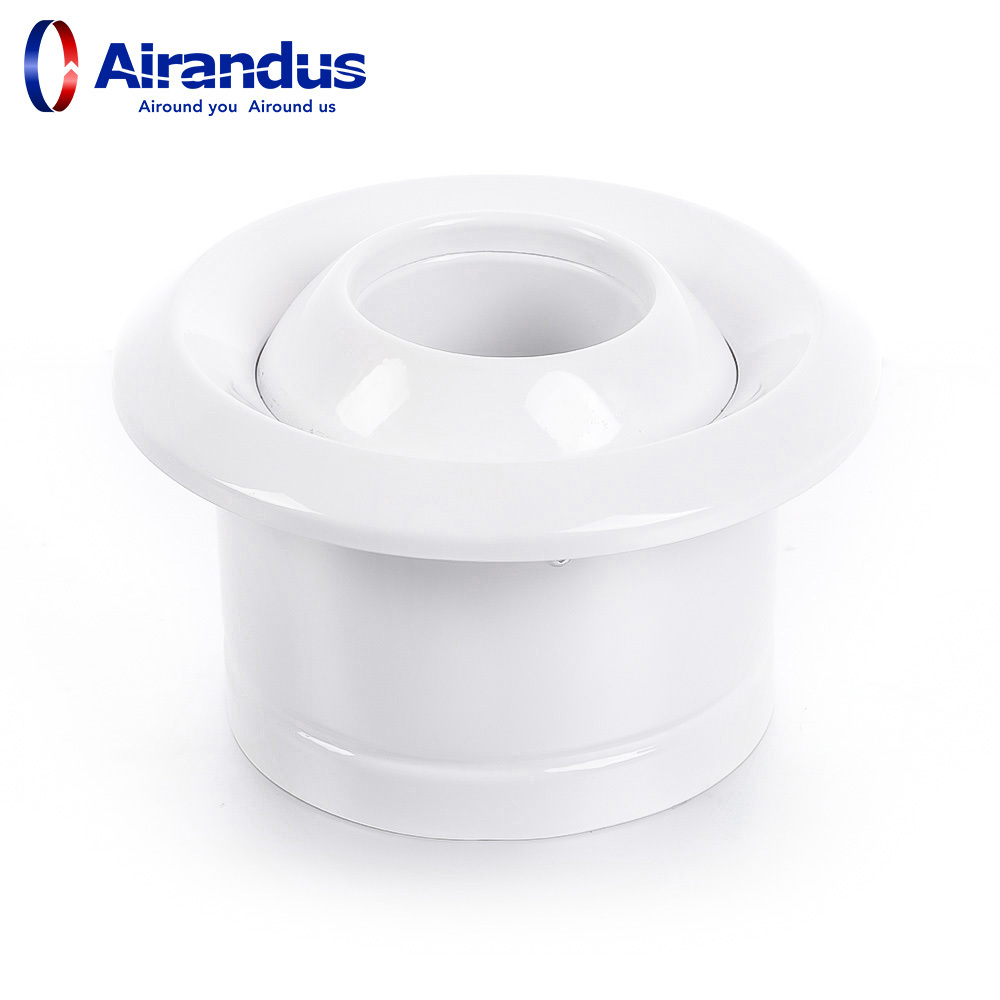 HVAC aluminium ventilation air conditioning adjustable eyeball spout outlet RAL9016 round ceiling diffuser