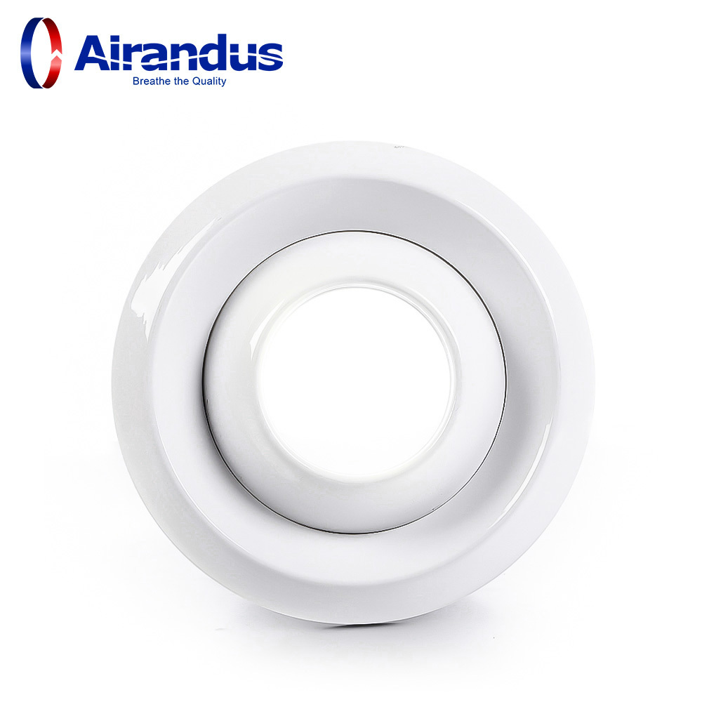 HVAC aluminium ventilation air conditioning adjustable eyeball spout outlet RAL9016 round ceiling diffuser