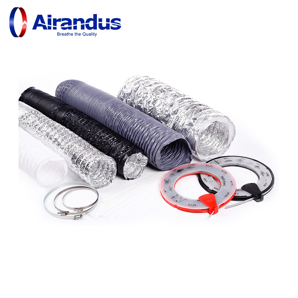 Manufacturer Ventilation Aluminum Flex Duct Pipe Full sized Aluminium Insulated Flexible Duct for HVAC