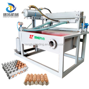 Cheapest 1500 Pcs/h Egg Carton Tray production line Small Manual Rotary 1x4 Egg Tray Making Machine for sale