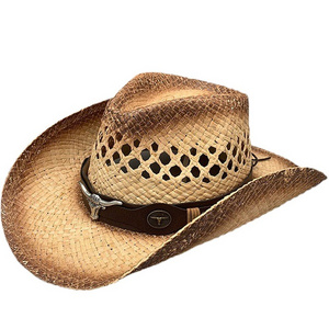 wholesale custom unisex cowboy hat man women  adults straw hats wide brim fashion cowgirl hat China manufacture