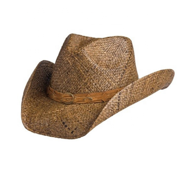 Fashionable Roll Up Brim Men Raffia Straw Cowboy Hat Made In Mexico Cheap Cowboy Hats For Sale