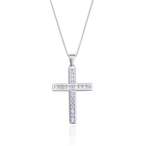 bling sterling silver 925 cross charm cubic zirconia white gold cross pendant necklace cross necklace pendant