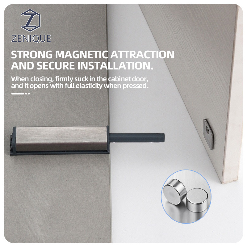 Top Quality Aluminum Magnetic Push to Open Door Latch Cabinet Push to Open System Touch Latch For Door Drawer