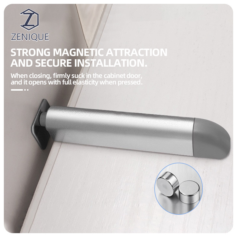 Furniture Aluminum Buffer Touch Rebounder Cabinet Door Touch Latch Magnetic Push To Open System