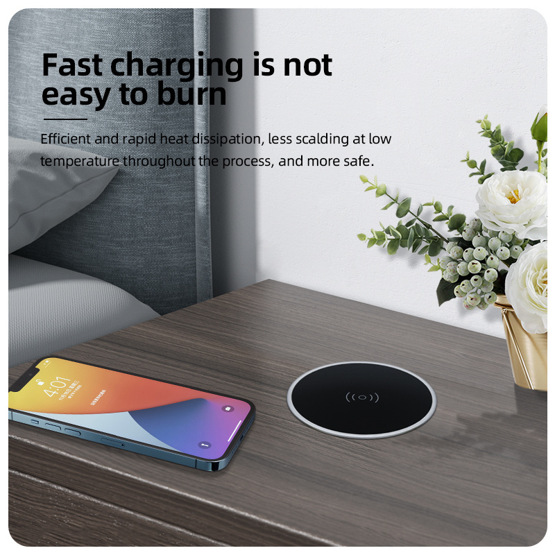 Long Distance 20MM Wireless Chargers Built-in Desktop QI IOS Android Phone Charger  Embedded 15W Wireless Charger