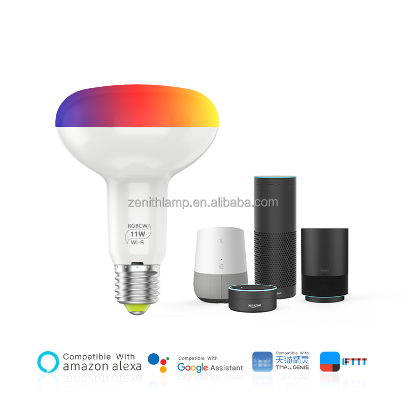 11W  Wi-Fi  Dimming APP Wireless Sunrise Sunset Google Alexa RGB+CCT Smart phone Control  LED Bulb