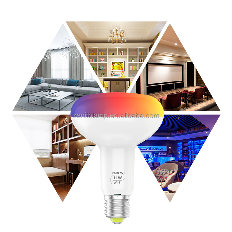 11W  Wi-Fi  Dimming APP Wireless Sunrise Sunset Google Alexa RGB+CCT Smart phone Control  LED Bulb