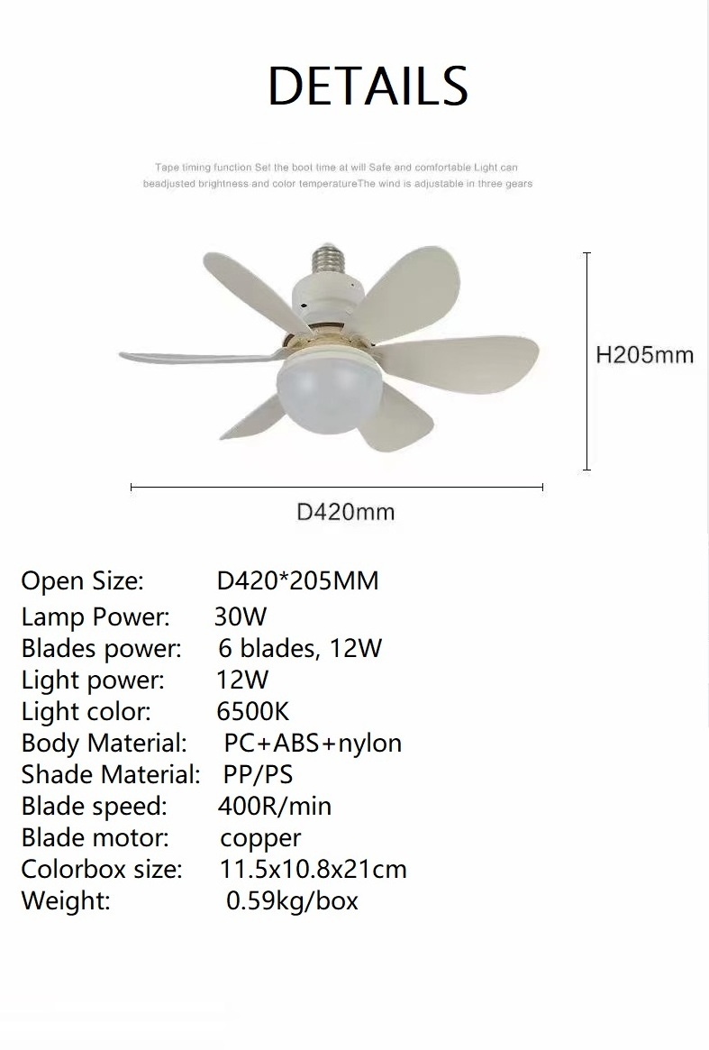 Factory Cheap Price Wood Small Size Box Flower Fan Light Sudden Stop Protection Solar Mini Ceiling Lights With Fan