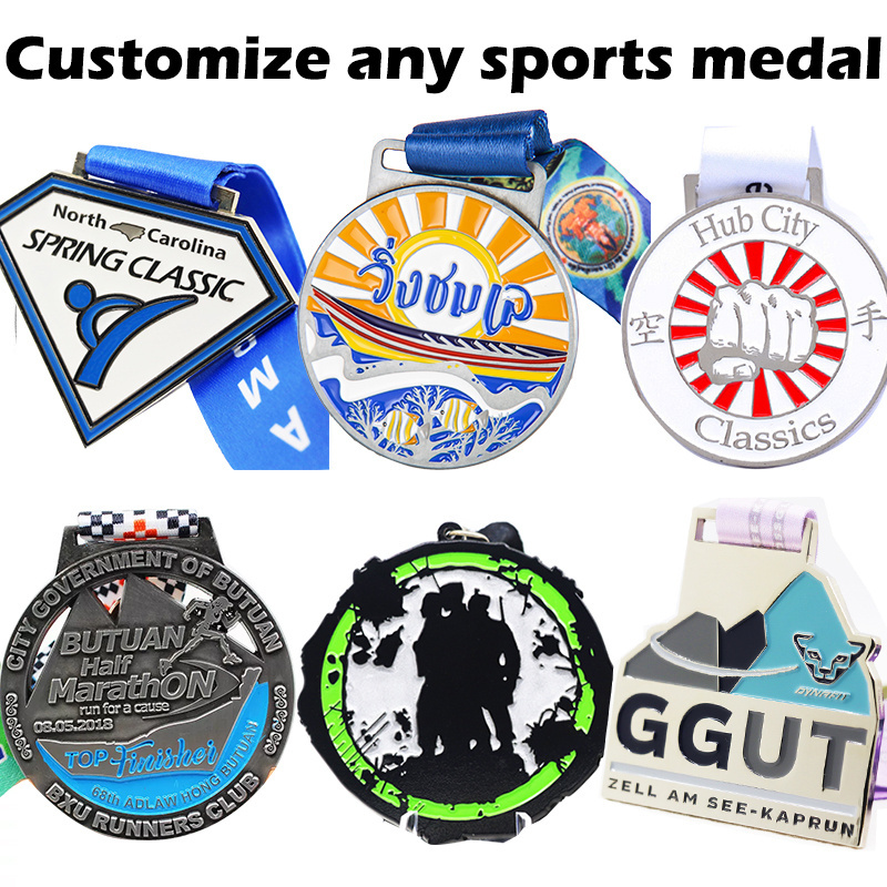 Manufacture Free Design Award Medals Custom Swimming Logo Metal Sports Ping Pong Medals 3D Medal  and Trophies