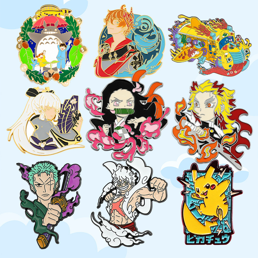 Manufacturer Custom Bulk Lapel Pins Anime Design Soft Enamel Pin with Backing Card