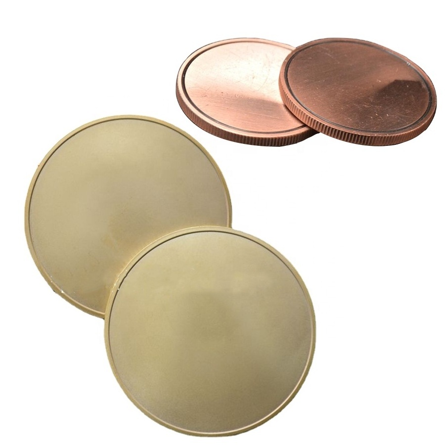 Wholesales Custom Brass Copper Silver Blank Metal Challenge Coins 25mm 26.5mm 50mm Blanks Laser Engraving With Case