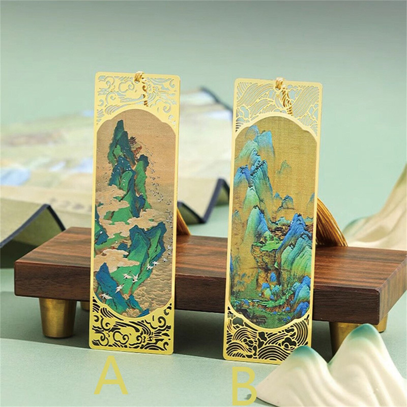 Promotional Bookmarks Ruler Clip Die Casting Engraved Customer Logo Enamel Metal Bookmark with Tassel