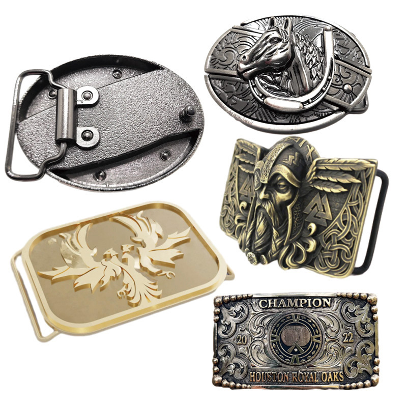 Wholesales Custom Western Cowboy Brass 35Mm Belt Buckles Customized Logo Metal For Men Manufacturers