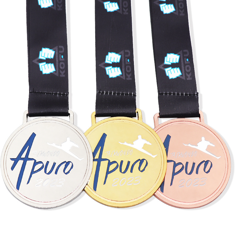 Manufacture Free Design Award Medals Custom Swimming Logo Metal Sports Ping Pong Medals 3D Medal  and Trophies