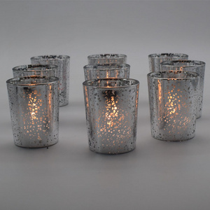 mercury glass votive silver color votive candle holders glass