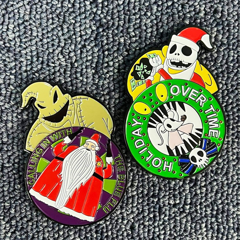 Metal Crafts Manufacturer Direct Sell Pin Metal Cute Cartoon Anime Christmas Tree Hard Soft Enamel Pin Custom Bulk Lapel Pins