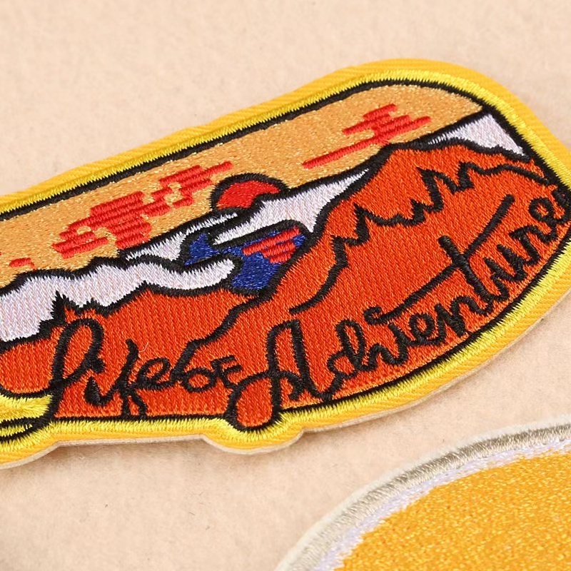 Natural Scenery Patches Iron on Clothes Punk cool Embroidered Applique Badge Sewing Clothes Stickers Garment Apparel Accessories