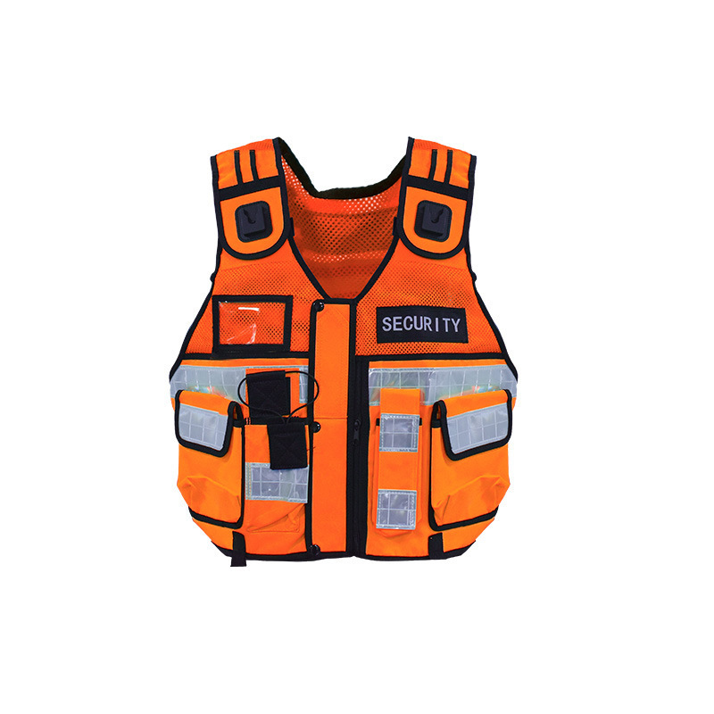 Custom Logo High Quality Security Men High Visibility Cotton Reflective Safety Vest