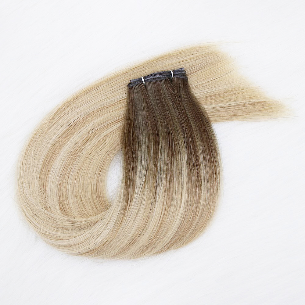 Custom color flat weft hair invisible human hair skin weft hair extensions made in Vietnam