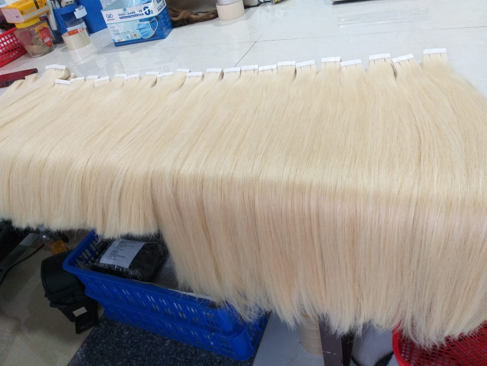 Vietnamese Tape Ins Hair Extension Blond Brown Colored Natural Virgin Remy Hair Cuticle Aligned Best Price No tangles