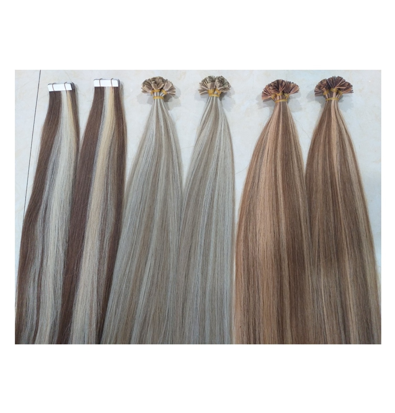 Wholesale Keratin Flat Tip Hair Extensions Human Hair Double Drawn Virgin Natural Remy Hair Cuticle Aligned No Tangled Full Tip