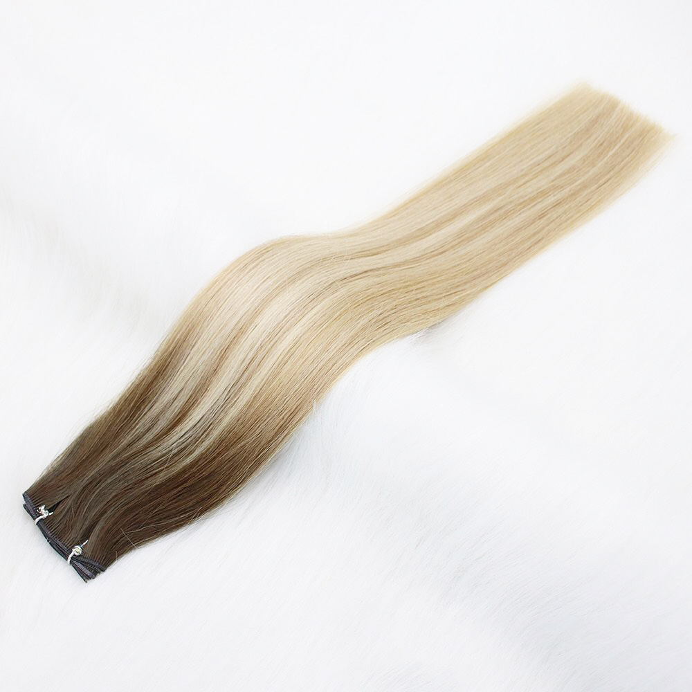 Custom color flat weft hair invisible human hair skin weft hair extensions made in Vietnam