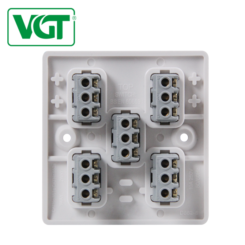 Quality Assurance Electric Socket 5 Gang 1 Way Wall Switch