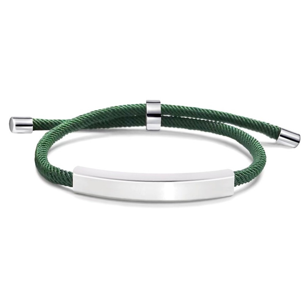 Factory wholesale adjustable rope stainless steel bracelet advertising gift titanium steel woven jewelry