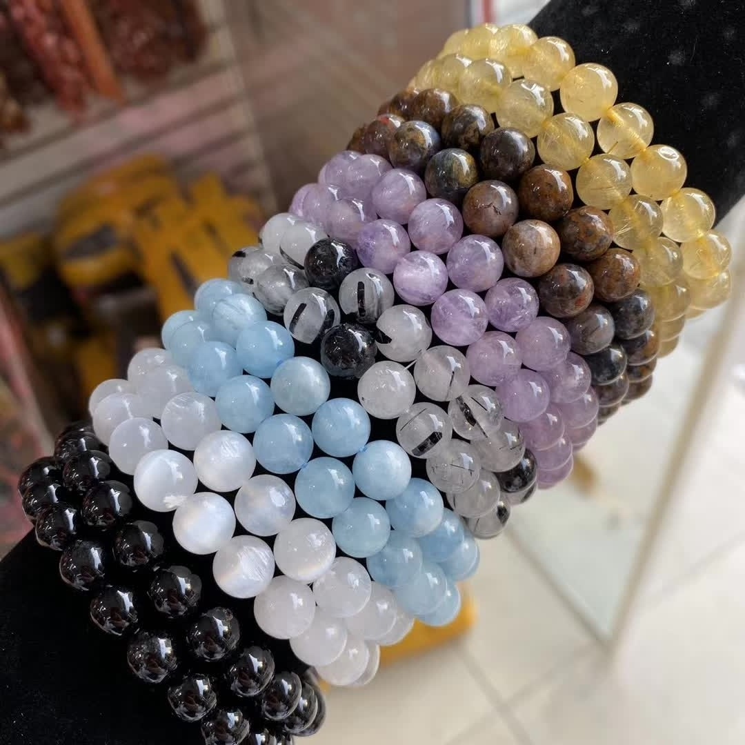 Luxury Feng Shui Precious Stone Bracelet Crystals Healing Real Natural Amethyst Stones Beaded Bracelet for men women bracelet