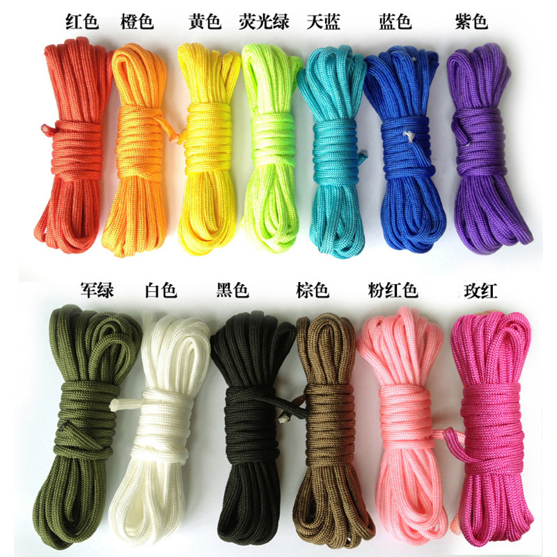 550 Paracord Nylon Parachute Cord Camping Fishing Outside Survival Gear For Lanyards Bracelets Handle Wraps Making