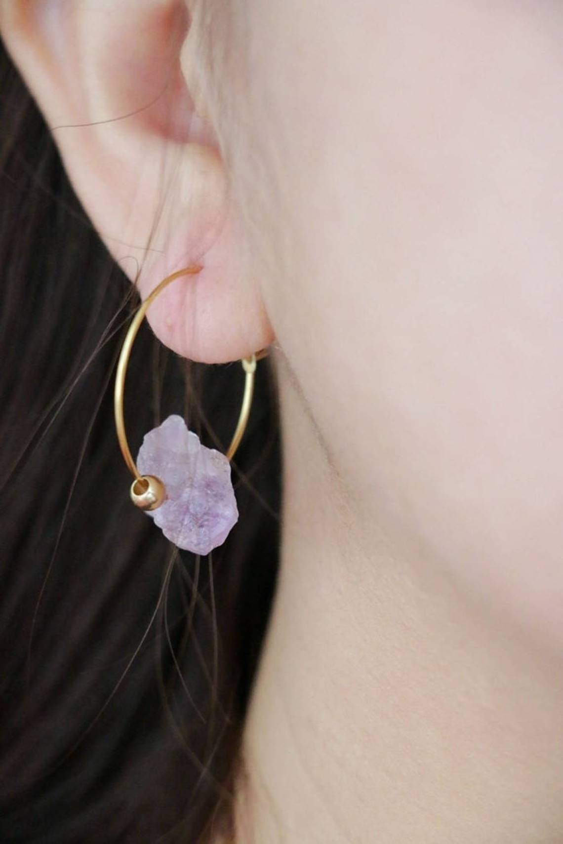 birthstone healing raw crystal earrings natural stone white crystal rose quartz citrine earrings for women