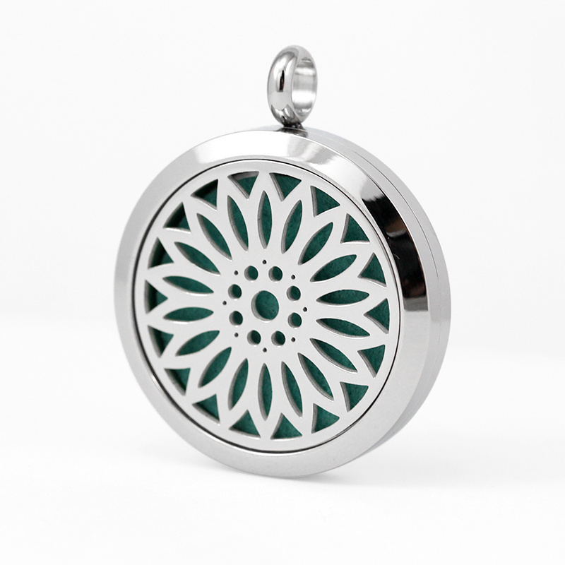 Diffuser locket pendants, Stainless Steel diffuser locket, Essential oil diffuser sunflower locket