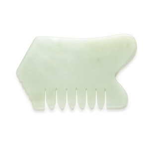 wholesale eco-friendly pink hair jade comb massage comb rose quartz gua sha stone comb