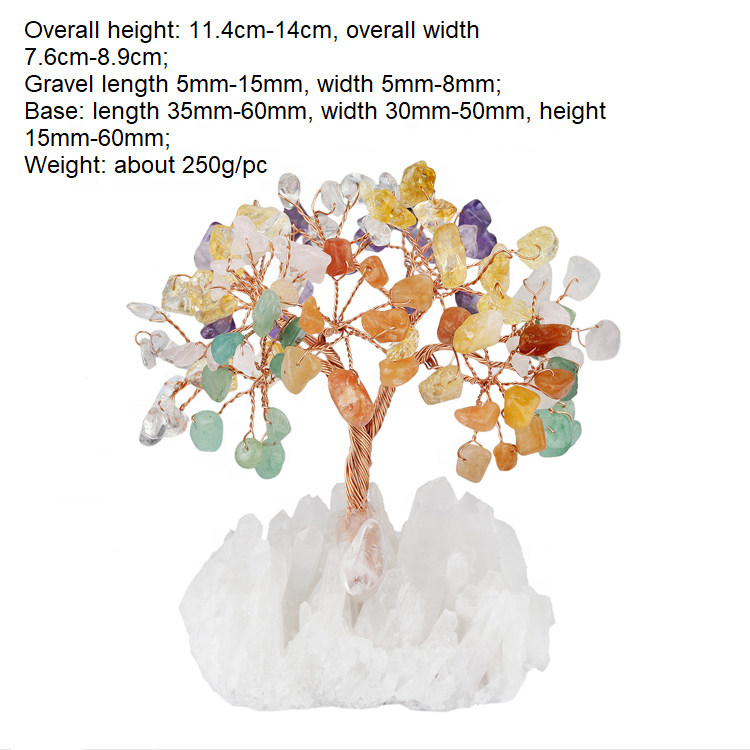 Amethyst Citrine Rainbow Tree with Quartz Cluster Gemstone Crystals Bonsai Money Tree Handmade Crystal Feng Shui Luck Tree