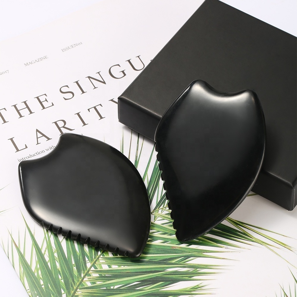 Black Bian Stone Gua Sha Scraping Facial Body Traditional Scraper Massage Tools for SPA Acupuncture Therapy Treatment