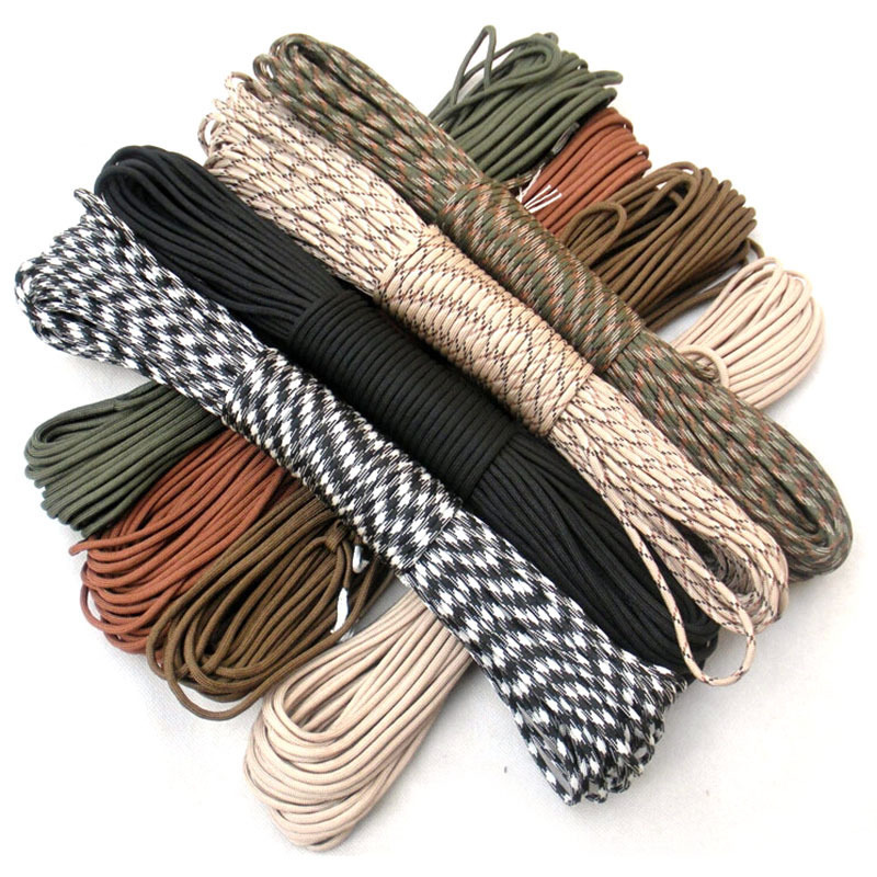 550 Paracord Nylon Parachute Cord Camping Fishing Outside Survival Gear For Lanyards Bracelets Handle Wraps Making