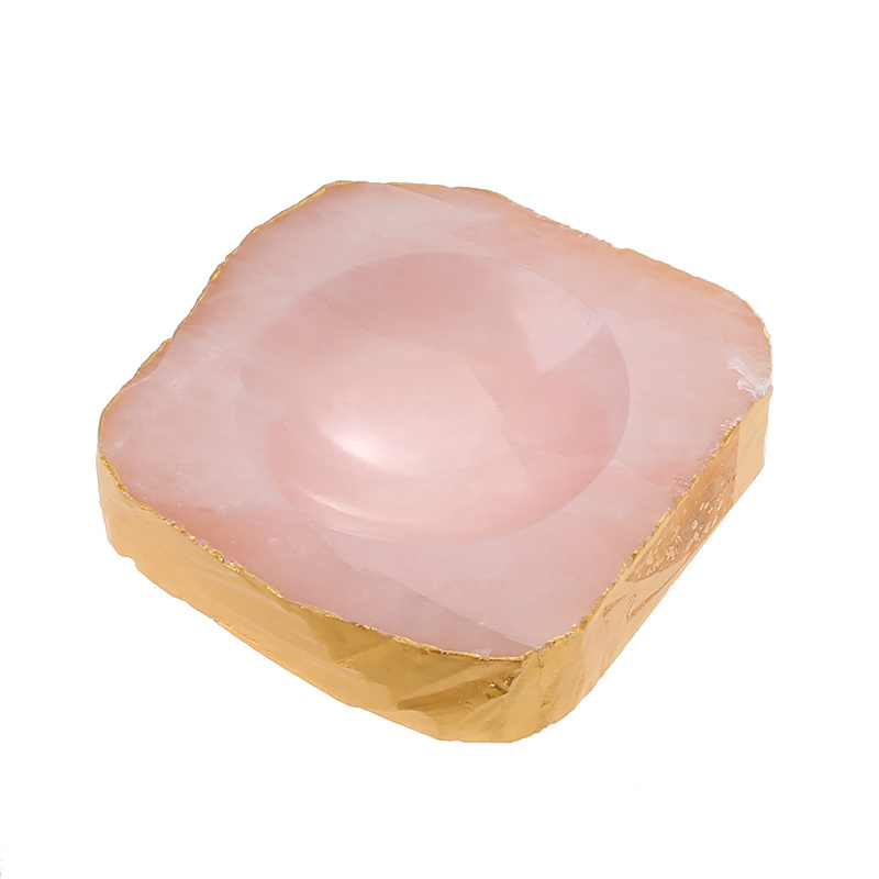 high quality natural gemstone pink crystal stone ornaments crafts pink quartz gem stone ashtray smoking pipe