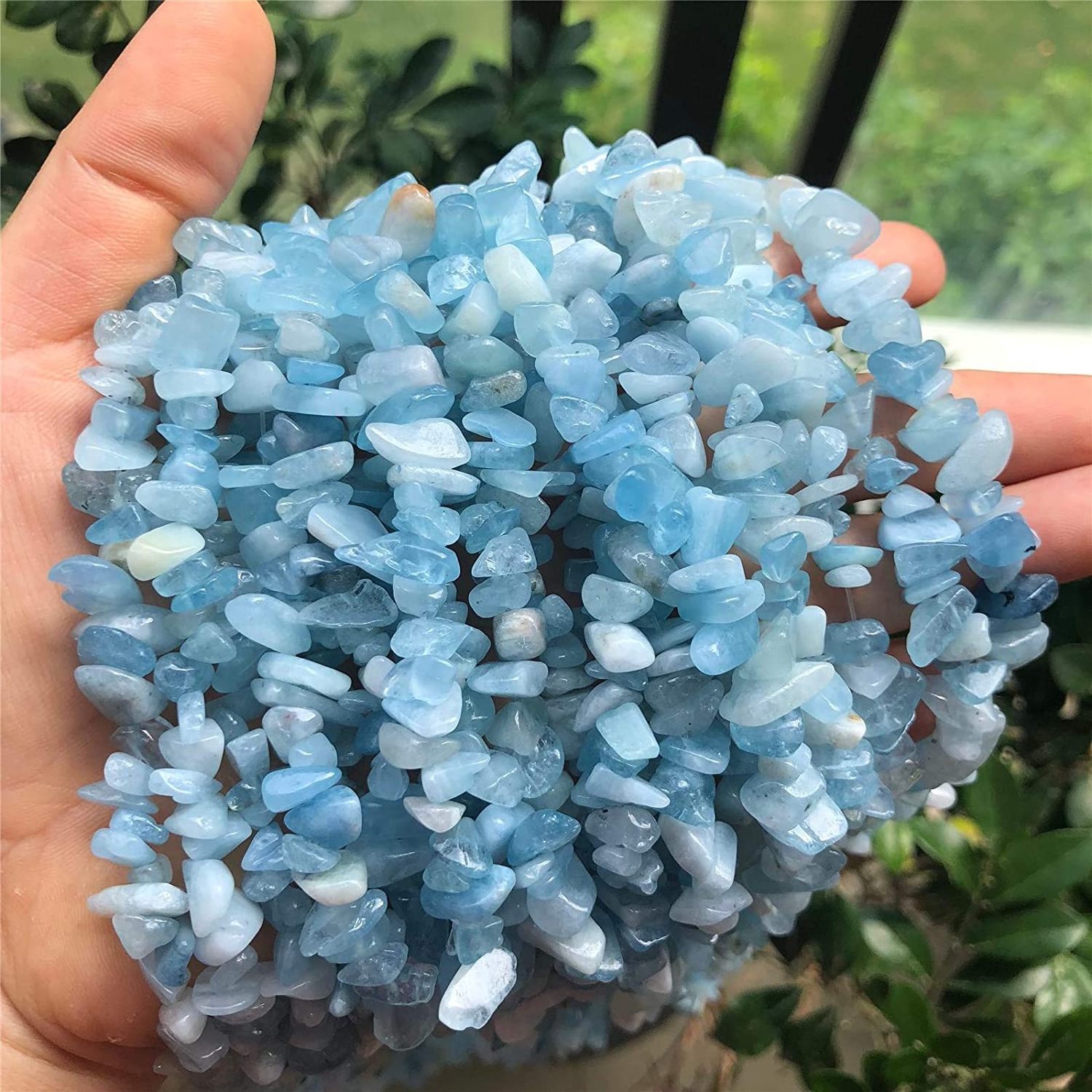 Natural 5-8mm Natural Amethyst Aquamarine Crystal Rock Quartz Chips Tumble Stone Loose Gemstone Beads for Jewelry Making