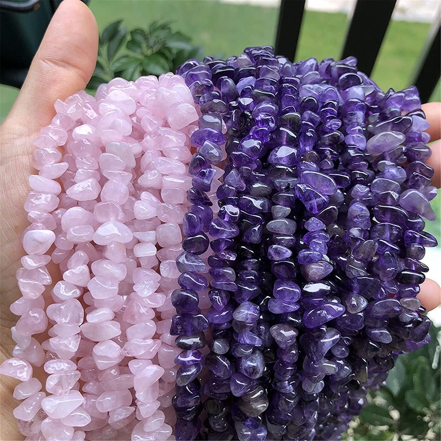 Natural 5-8mm Natural Amethyst Aquamarine Crystal Rock Quartz Chips Tumble Stone Loose Gemstone Beads for Jewelry Making