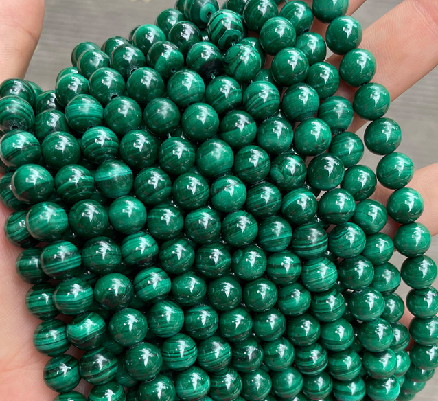 Natural  4mm 6mm 8mm 10mm Malachite Stone Bead High Quality Round Beads Gemstone Loose Beads for Bracelet Necklace Making