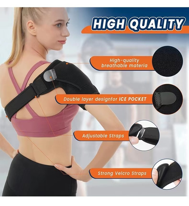 High quality breathable adjustable neoprene back support belt shoulder brace