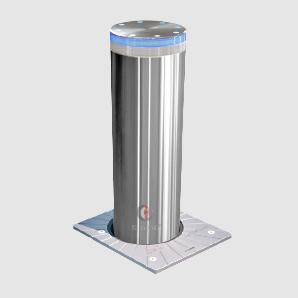 Zento Good Quality Road Safety Parking Lot Stainless Automatic Rising Bollard 170*500mm Electric Bollard