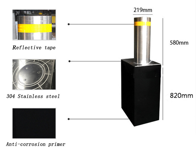 new product road blocker automatic hydraulic road bollard parking blocker spike barrier spearhead hydraulic road