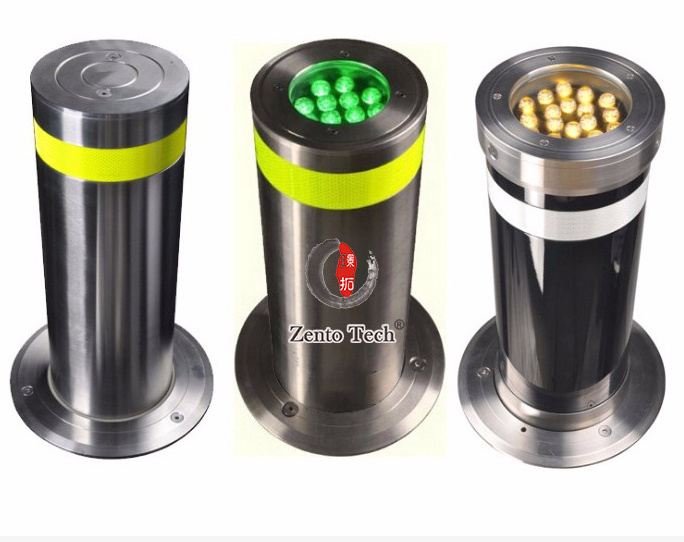 Retractable Security Hydraulic Rising Road Blockers LED Light Automatic Bollard