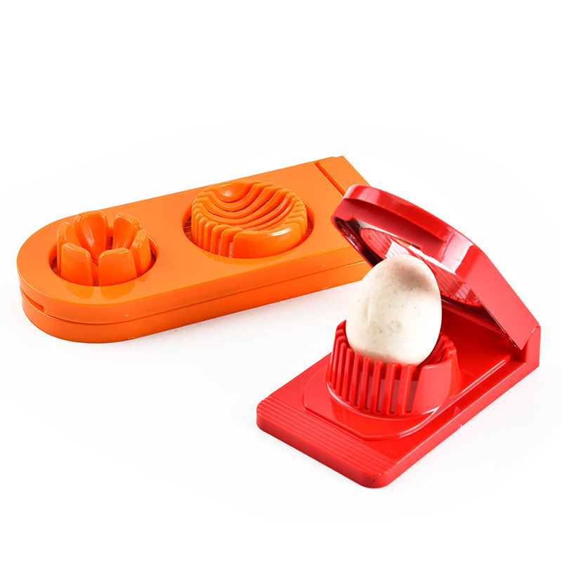 Factory Wholesale 2 in 1 Plastic Boiled Egg Slicer  Stainless Steel  Egg Cutter