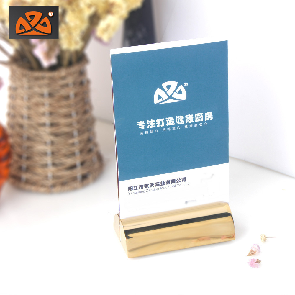 Wholesale Metal Restaurant Card Sign wooden Table  Menu Holder