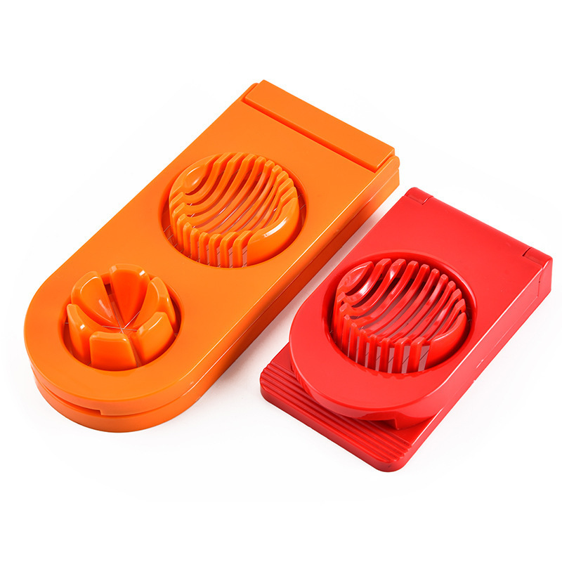 Factory Wholesale 2 in 1 Plastic Boiled Egg Slicer  Stainless Steel  Egg Cutter