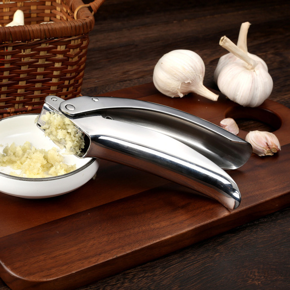 Premium manual stainless steel 18/8 garlic press ginger crusher