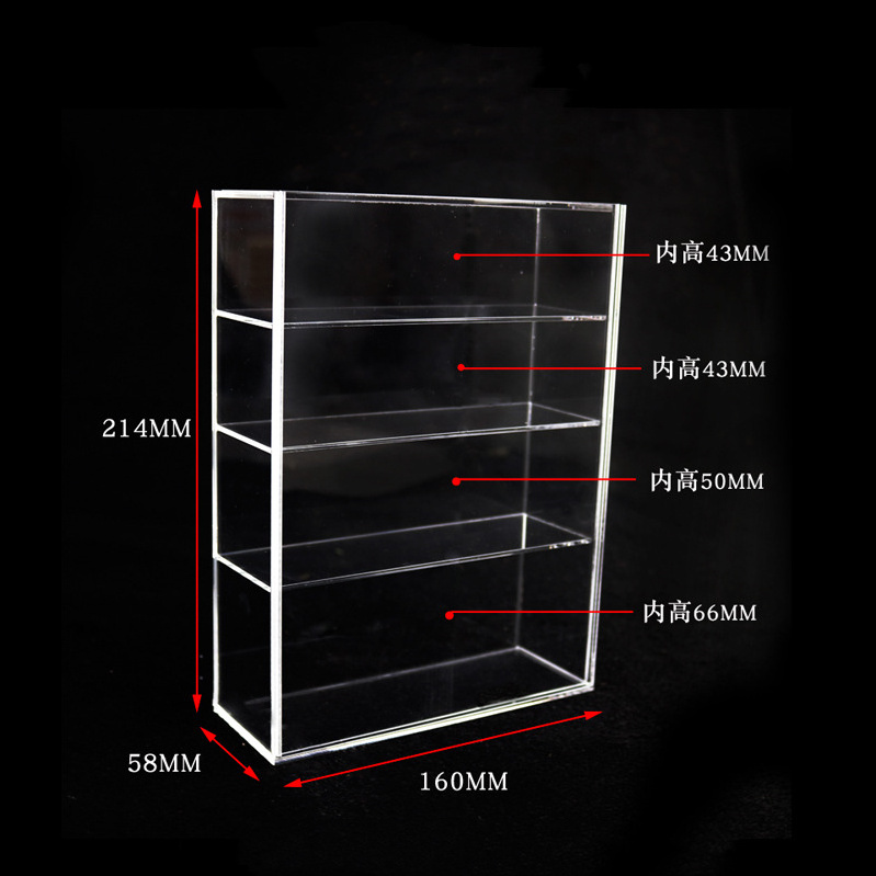 Acrylic Box Clear Lego Display Box for Toys 4 Layer Plexiglass Collectible Display Shelves Transparent Doll Boxes Wholesales